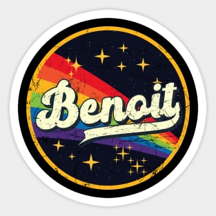 Benoit // Rainbow In Space Vintage Grunge-Style Sticker